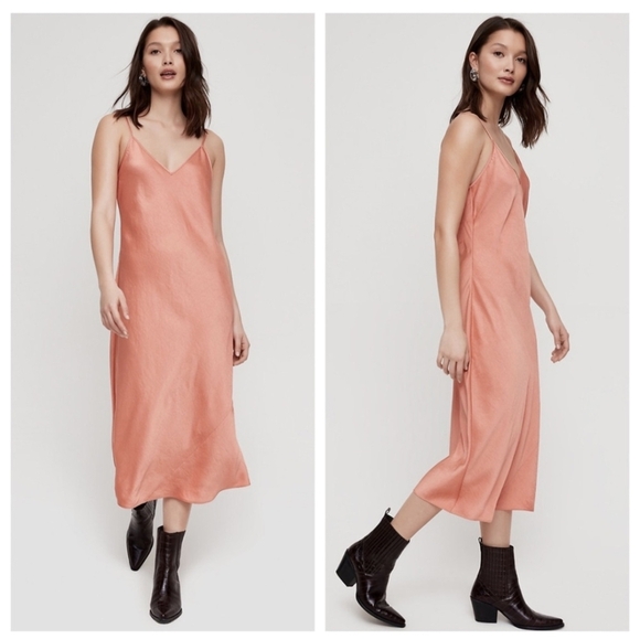 ARITZIA WILFRED Christine Dress Only Satin Slip Midi XS - Picture 1 of 10